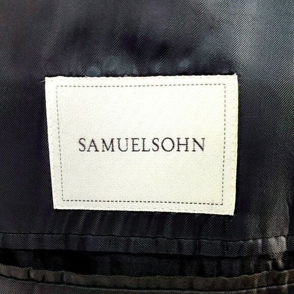 Samuelsohn 44L 2 Button Glen Plaid Windowpane Gray - Picture 8 of 12